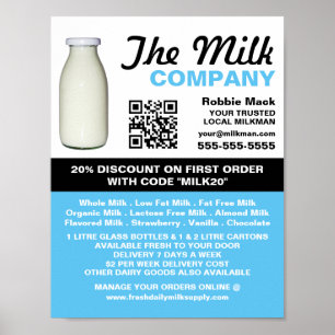 Milk Bottle Design, Milkman/Woman Delivery Poster