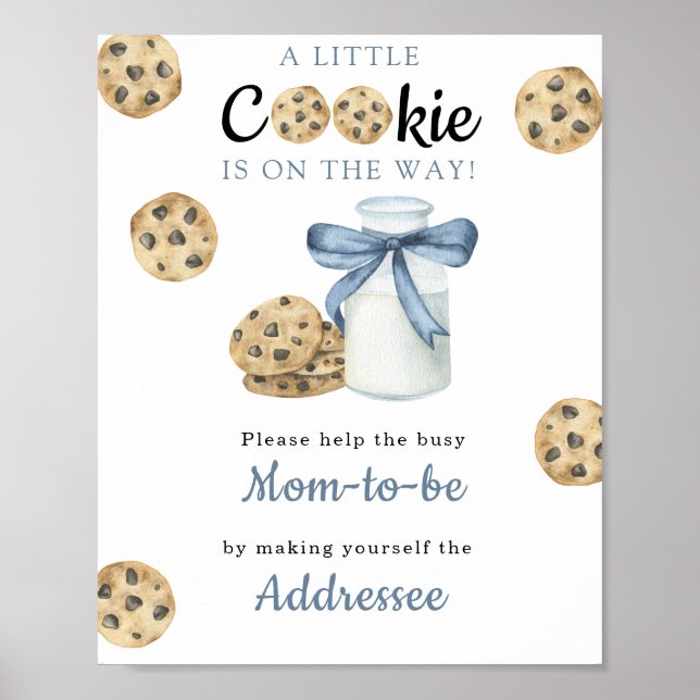 Milk bow baby shower Mum to be addressee Poster (Front)