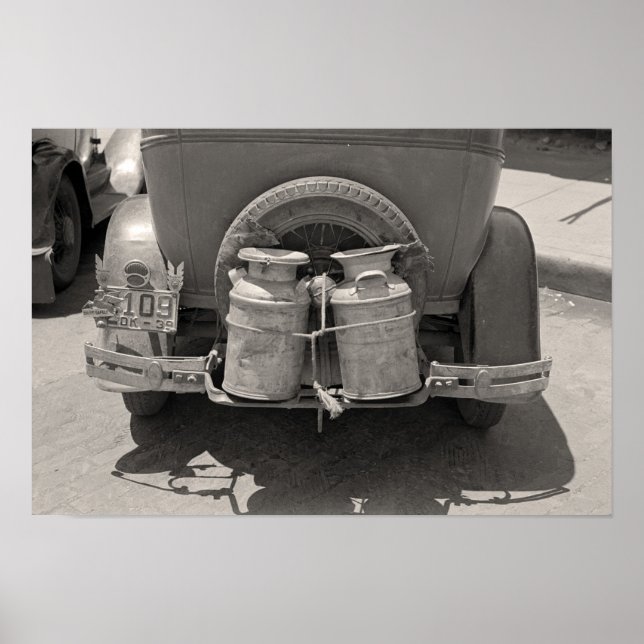 Milk Cans, 1939. Vintage Photo Poster (Front)