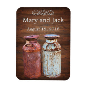 Milk Cans Country Wedding Rustic Old Farm Budget Magnet