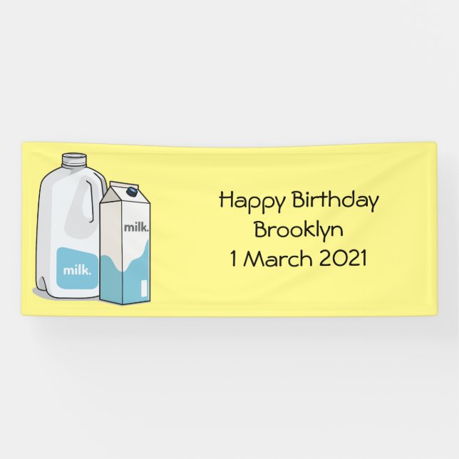 Milk cartoon illustration banner (Horizontal)