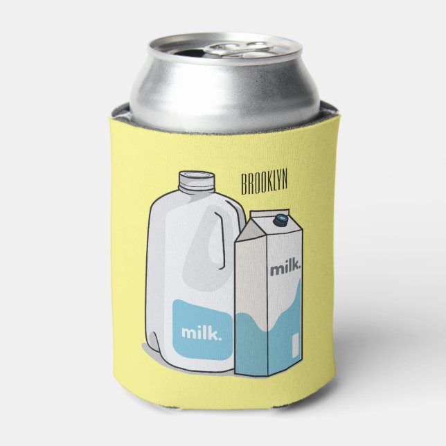Milk cartoon illustration can cooler (Can Front)