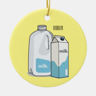 Milk cartoon illustration ceramic tree decoration