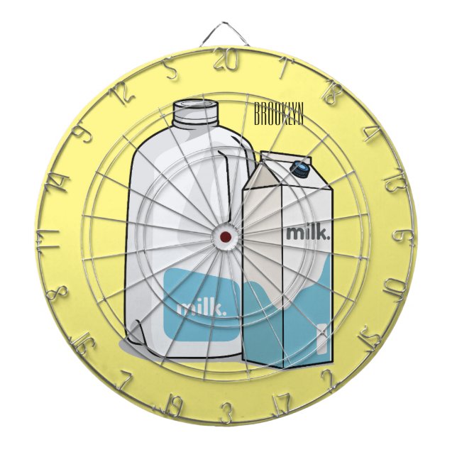 Milk cartoon illustration dartboard (Front)