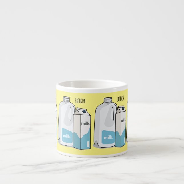 Milk cartoon illustration espresso cup (Front)