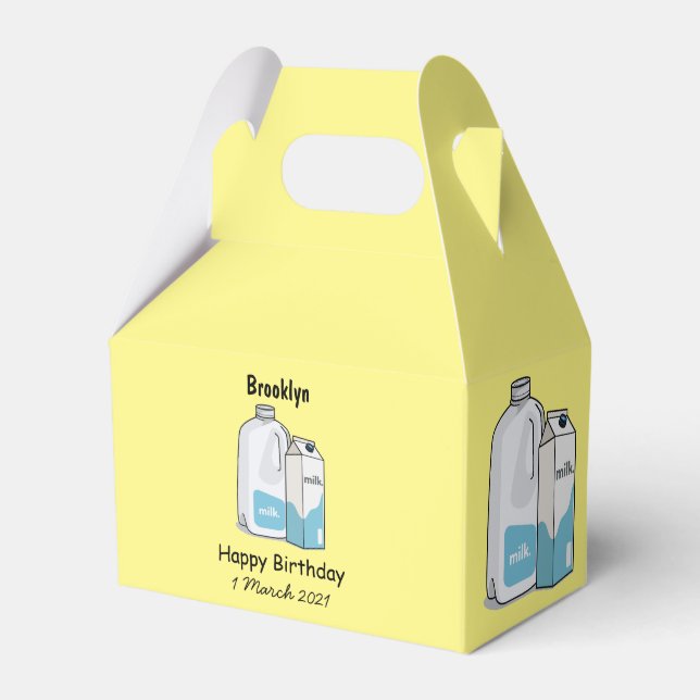 Milk cartoon illustration favour box (Front Side)