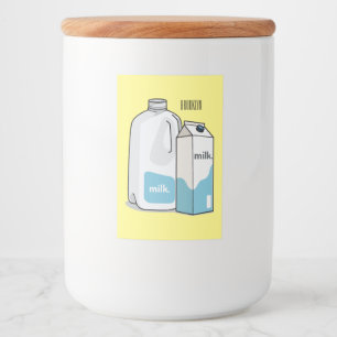 Milk cartoon illustration food label