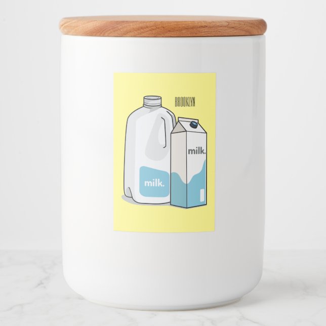 Milk cartoon illustration food label (Front)