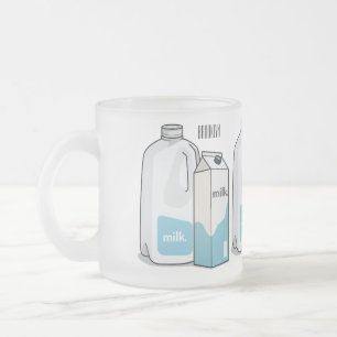 Milk cartoon illustration frosted glass coffee mug