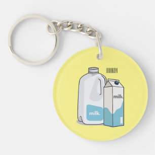 Milk cartoon illustration key ring