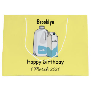 Milk cartoon illustration large gift bag