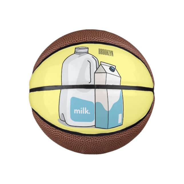 Milk cartoon illustration mini basketball (Front)