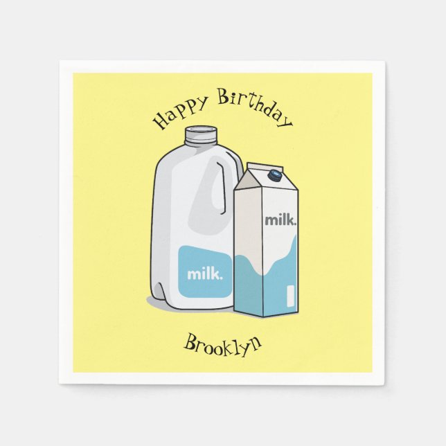 Milk cartoon illustration napkin (Front)