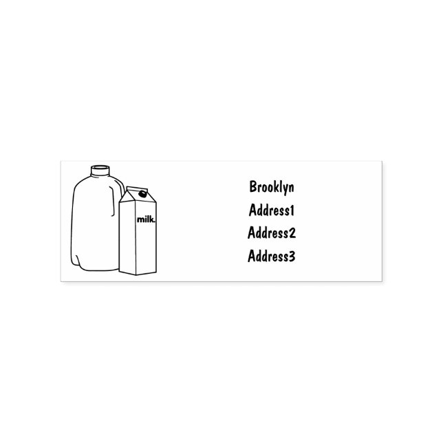 Milk cartoon illustration rubber stamp (Imprint)