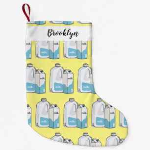 Milk cartoon illustration small christmas stocking