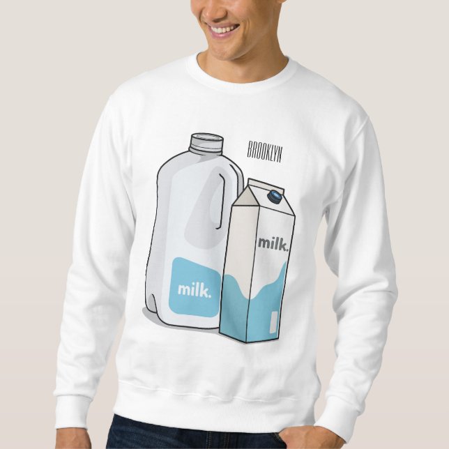 Milk cartoon illustration sweatshirt (Front)