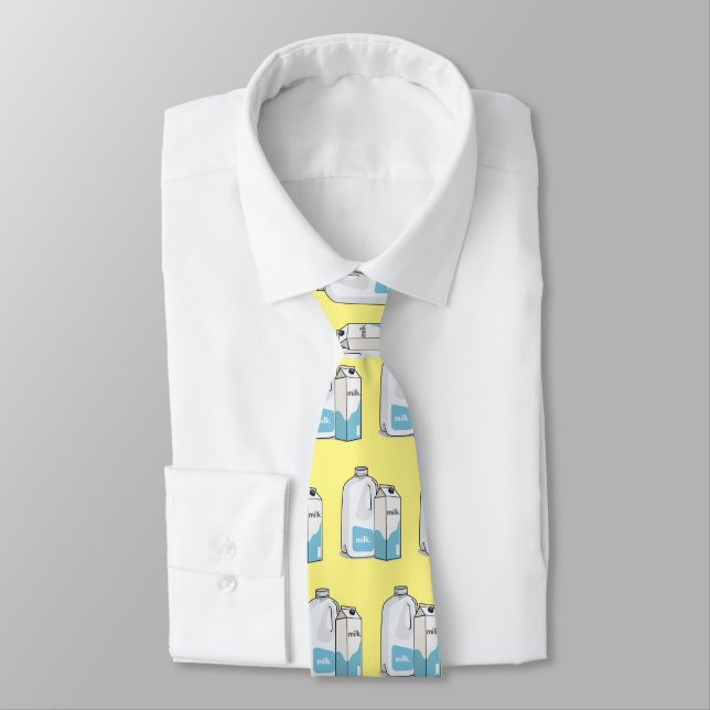 Milk cartoon illustration tie (Tied)