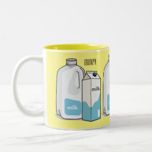 Milk cartoon illustration Two-Tone coffee mug