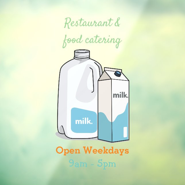 Milk cartoon illustration window cling (Sheet 3)