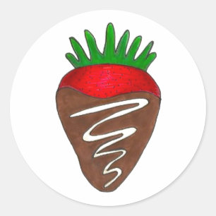 Milk Chocolate Dipped Berry Valentine's Day Sweet Classic Round Sticker