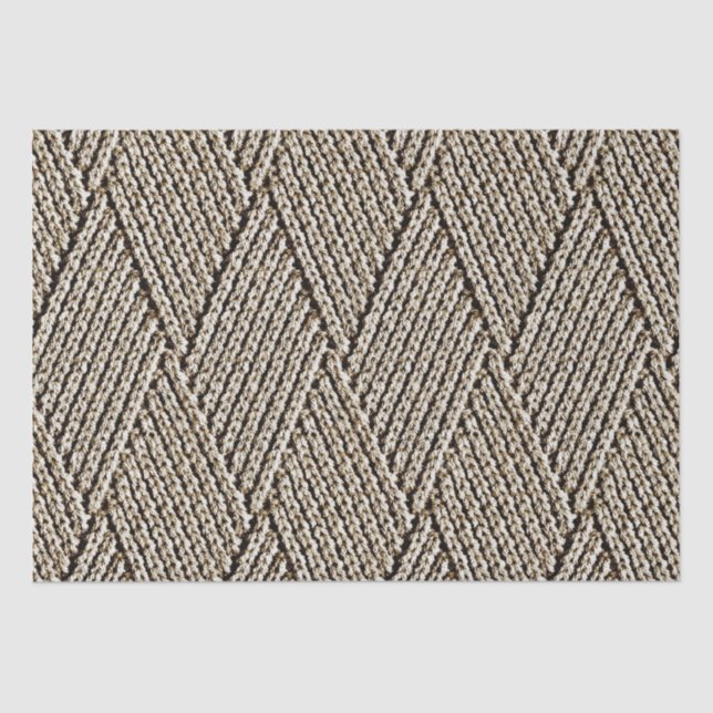 Milk Chocolate Faux Diamond Knit Pattern Tissue Paper (Front)