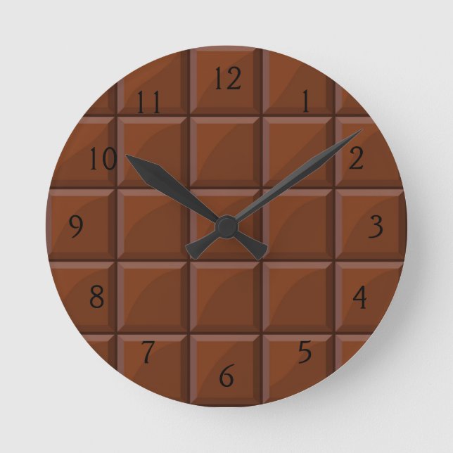 Milk chocolate round clock (Front)