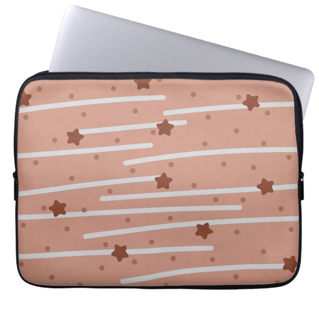 Milk Chocolatey Stars and Stripes Pattern Laptop Sleeve (Front)