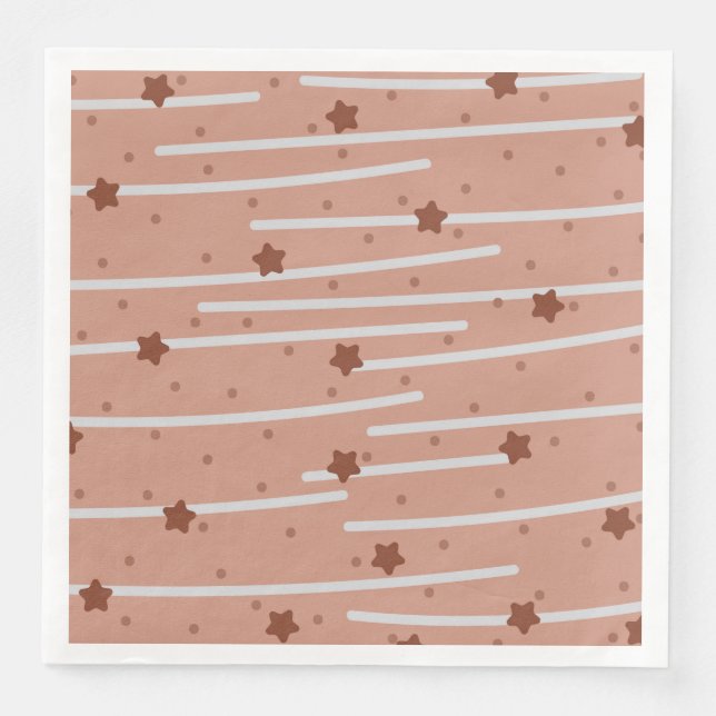 Milk Chocolatey Stars and Stripes Pattern Napkin (Front)