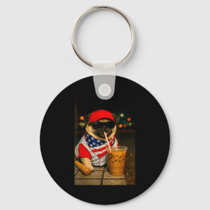 Milk coffee nightlife pug dog boy girl funny key ring