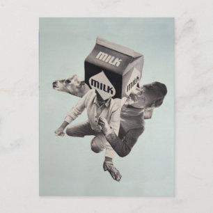 Milk collage postcard