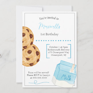 Milk & Cookie Birthday Invitation