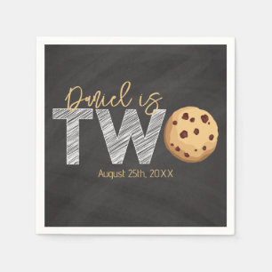 Milk & Cookies 2nd Birthday Napkins – "Two Sweet" 
