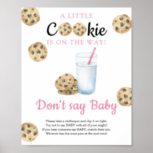 Milk & cookies Baby shower Don't say baby Poster