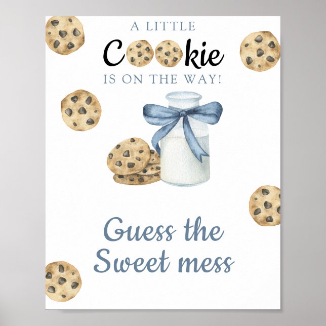 Milk & cookies Baby shower Guess the sweet mess Poster (Front)