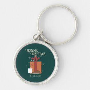 Milk & Cookies Christmas Gift Ideas Vintage Green Key Ring
