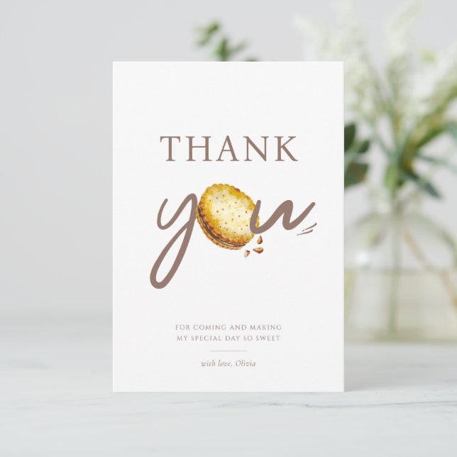 Milk & Cookies First Birthday Party Thank You Card (Standing Front)