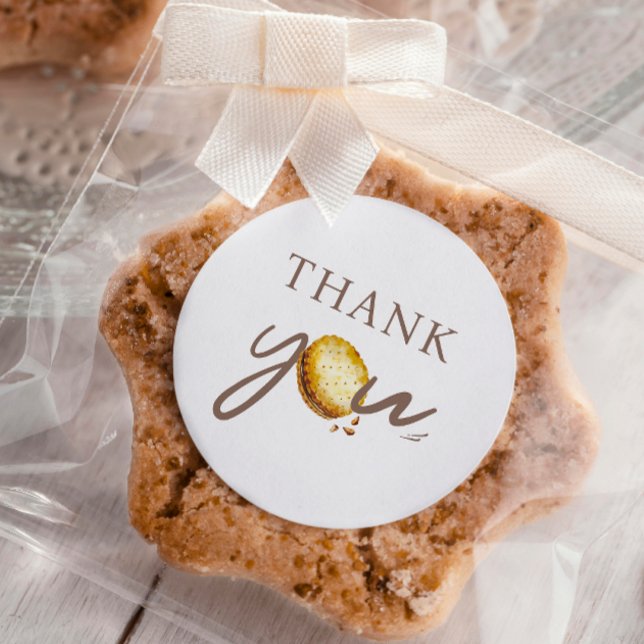 Milk & Cookies First Birthday Party Thank You Classic Round Sticker (Creator Uploaded)