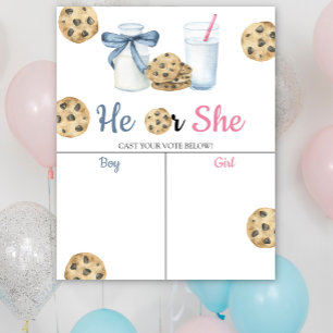 Milk & Cookies Gender reveal He or She chart
