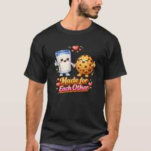 Milk & Cookies – Made for Each Other Cute Food T-Shirt