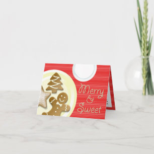 Milk cookies merry & sweet red stripes holiday card