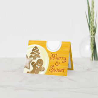 Milk cookies merry & sweet yellow stripes holiday card