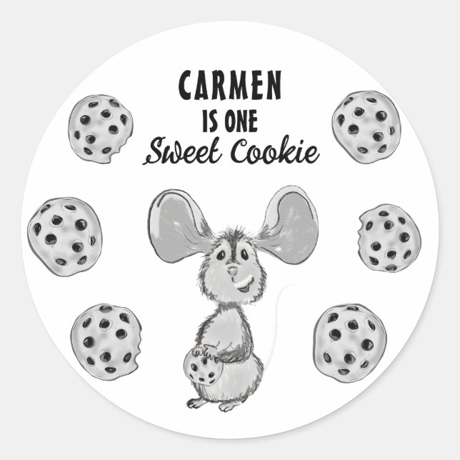 Milk Cookies Mouse Moustache First Birthday Classic Round Sticker (Front)