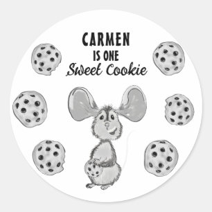 Milk Cookies Mouse Mustache First Birthday Classic Round Sticker