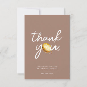 Milk & Cookies Party Brown Chocolate Thank You Card