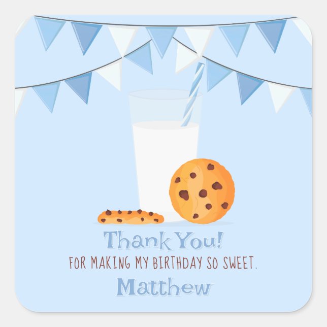 Milk & Cookies Square Sticker (Front)