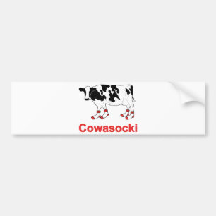 Milk Cow in Socks - Cowasocki Cow A Socky Bumper Sticker