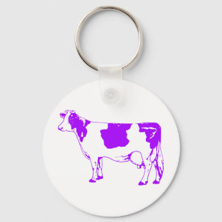 Milk Cow Silhouette Beef Cattle Moo Bull Steer Key Ring