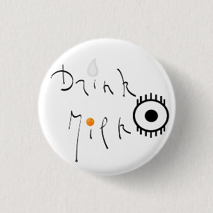 Milk drink 3 cm round badge