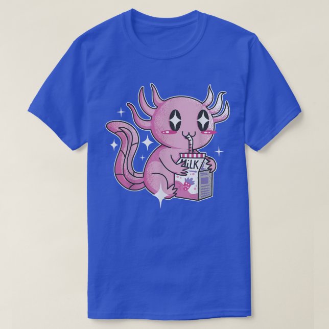 Milk Drink Axolotl Kawaii Cute Japan  T-Shirt (Design Front)