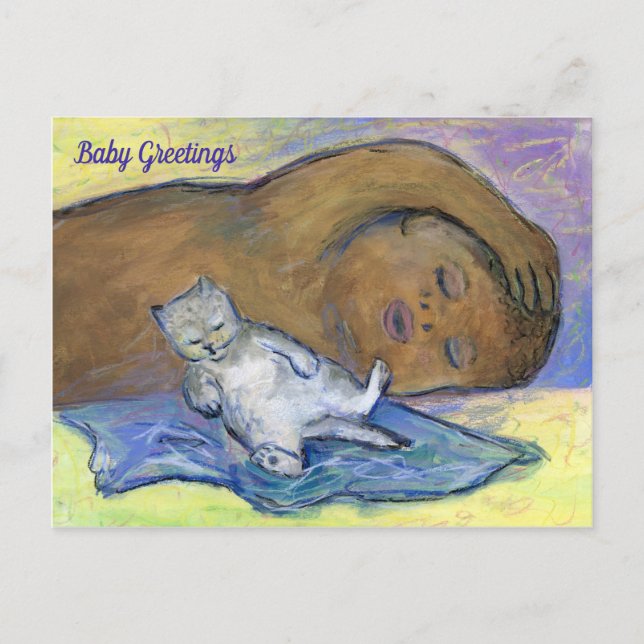 Milk Drunk Babies Greeting Custom Cat Postcards (Front)